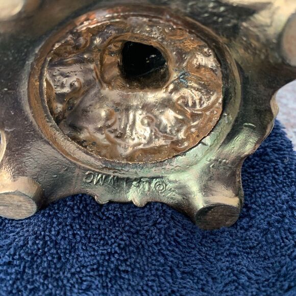 HTF VTG Rare French 14”Vanity 7”Mirror Gold Ormolu Cherub Stylebuilt Matson Type - Picture 9 of 14